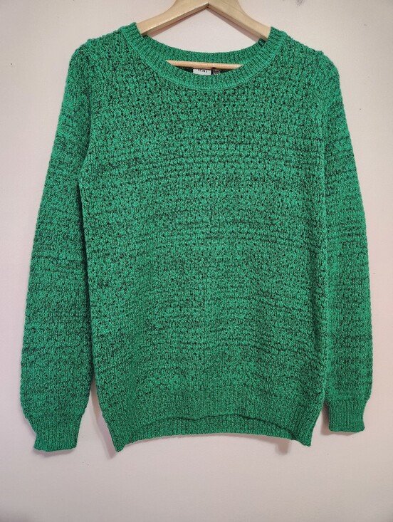 ICHI Sweaters - ICHI Iholanda Emerald Green Marled Open Knit Crewneck Long Sleeve Sweater Medium